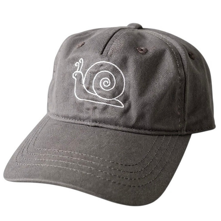 Outdoor Car Women's Gray Embroidered Snail Adjustable Baseball Cap Hat One Size