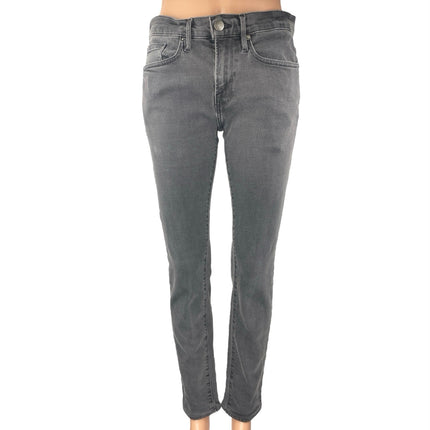 Frame L'Homme Womens Black Gray Mid Rise Skinny Straight Denim Jeans Pants Sz 29