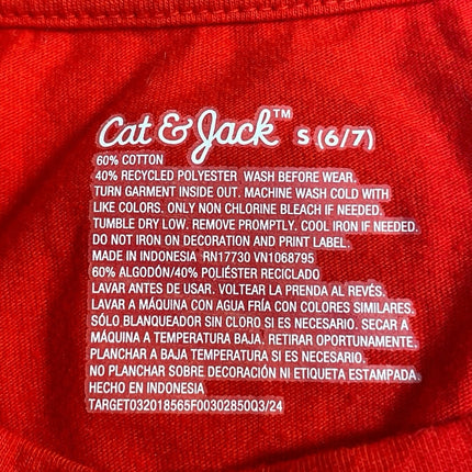 Cat & Jack Kids Red Embroidered Christmas Tree Long Sleeve Sweater Sweatshirt 6