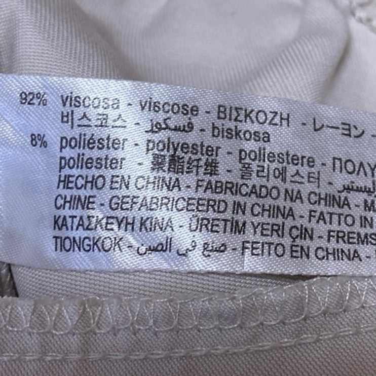 Zara Women's Cream White Straight Skinny High Waist Paperbag Trousers Pants XS