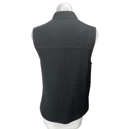 Club Monaco Black Sleeveless Asymmetric Zip Up Moto Biker Vest Jacket Top Size S