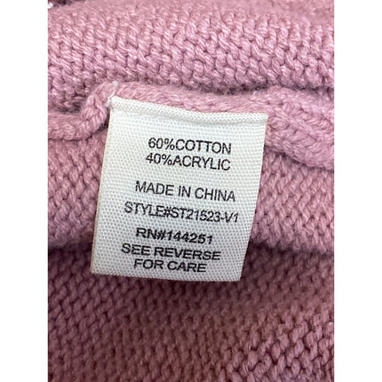 Jessica Simpson Women's Pink White Stripe Long Sleeve Sweatshirt Sweater Top M