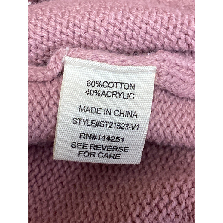Jessica Simpson Women's Pink White Stripe Long Sleeve Sweatshirt Sweater Top M