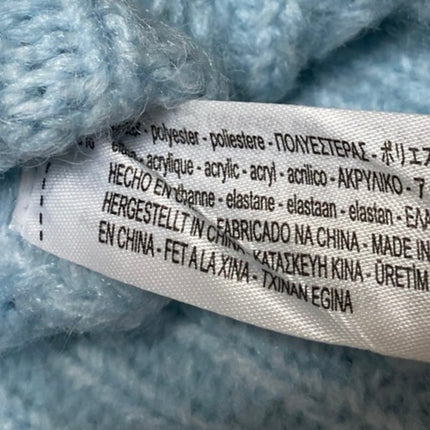 Zara Women's Blue Chunky Knit Crewneck Long Sleeve Sweatshirt Sweater Top Size S