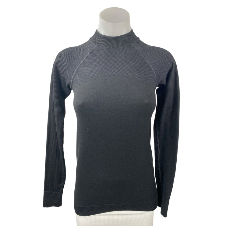 Lululemon Black Wool Long Sleeve Slim Yoga Gym Athletic Activewear T-Shirt Top S