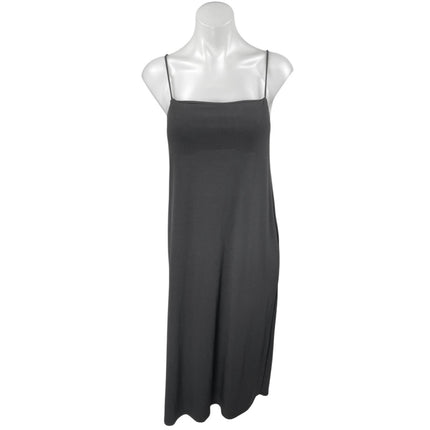 Zara Black Sleeveless Square Neck Cami Camisole Tank Midi Slip Dress Size S