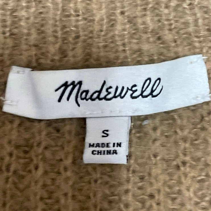 Madewell Women's Tan Sleeveless Ribbed Knit V Neck Tank Sweater Vest Top Size S