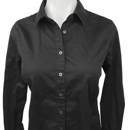 Banana Republic Black Tailored Button Down Long Sleeve Collar Shirt Blouse Top 4