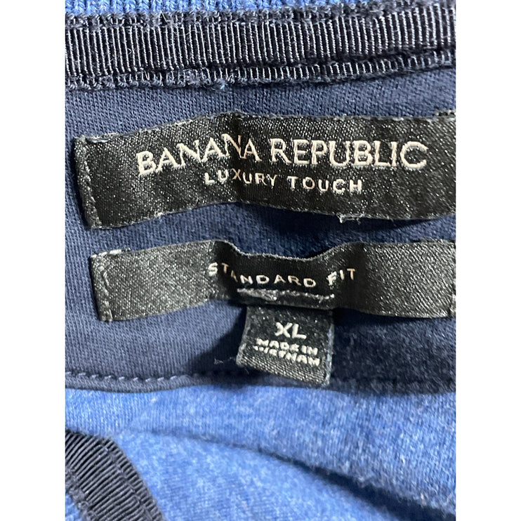 Banana Republic Luxury Touch Men's Blue Short Sleeve Golf Polo Shirt Top Size XL