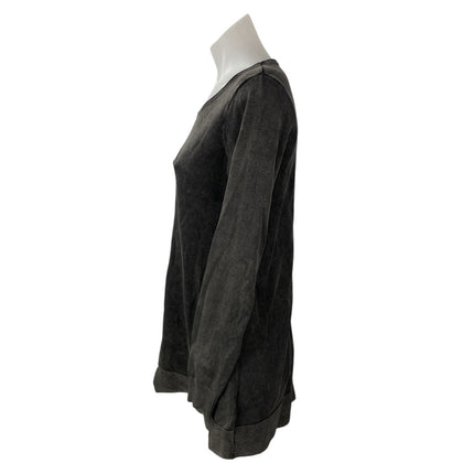 M. Rena Women's Black Washed Asymmetric Long Sleeve Tunic Blouse Top Size S