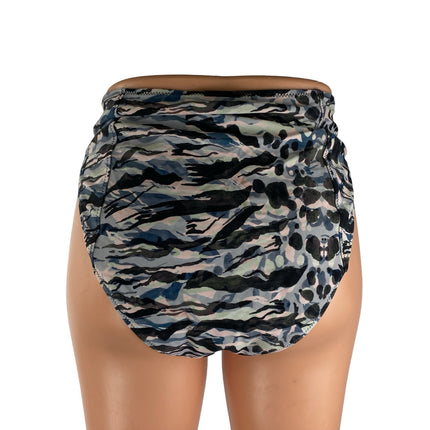 NEW AllSaints Eva Oniyuri Women's Animal Print High Waisted Swimwear Bikini Sz L