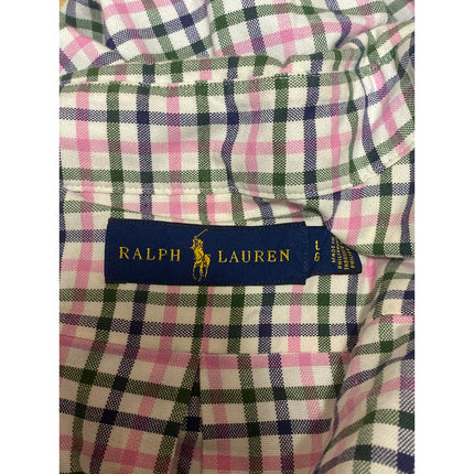 Ralph Lauren Men's Multicolor Plaid Long Sleeve Button Down Shirt Top Size L