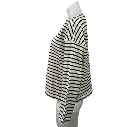 UNIQLO Women's Black White Knitted Stripe Long Sleeve Sweatshirt Sweater top M
