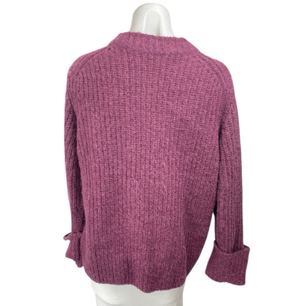 Vince Women's Purple Wool Alpaca Knit Long Sleeve High Neck Sweater Top Size M