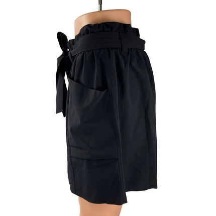 Athleta Skyline Womens Black Yoga Gym Athletic Activewear Paperbag Skort Skirt 8