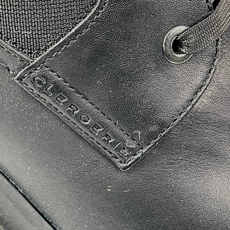 Clergerie Noam Womens Black Leather Lace Up Block Heels Platform Ankle Boots 7.5