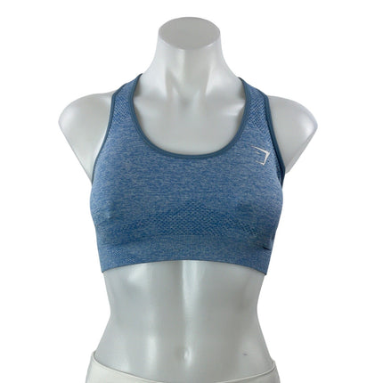 Gymshark Women's Blue Racerback Workout Yoga Athletic Sports Bra Crop Top Size S