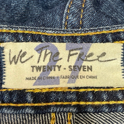 Free People We The Free Over the Rainbow Blue Bootcut Flare Denim Jeans Size 27