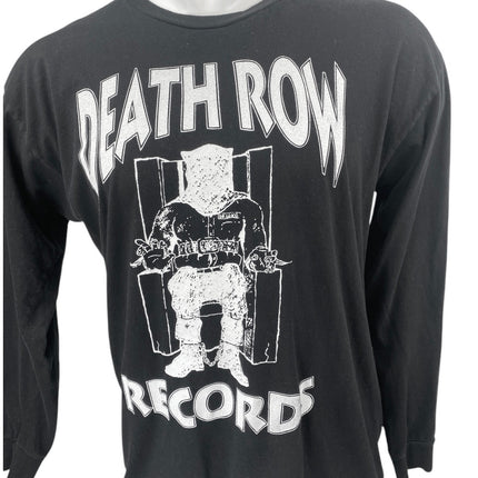 Death Row Records Men's Black White Long Sleeve Graphic T Shirt Tee Top Size M