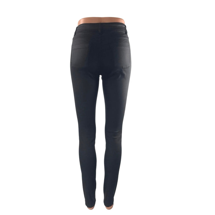 JayJays Women's Black Mid Rise Stretch Casual Slim Skinny Trousers Pants Size 8