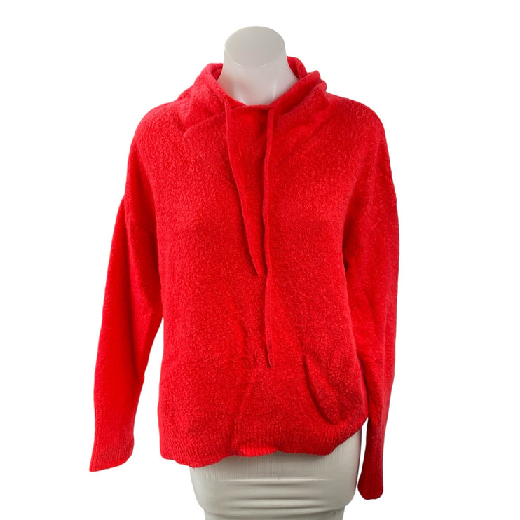 Lou & Grey Women's Red Fleece Tie High Collar Long Sleeve Sweater Top Size S
