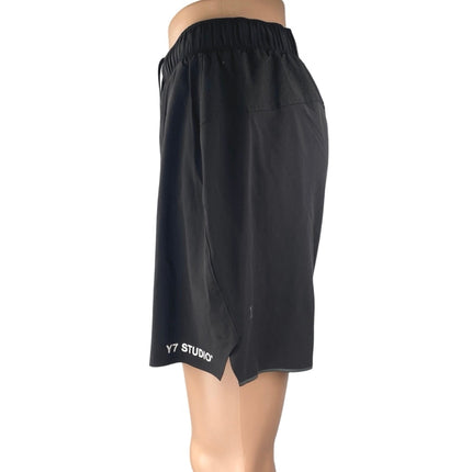 Lululemon x Y7 Studio Women's Black Elastic Waist Activewear Gym Surge Shorts 4