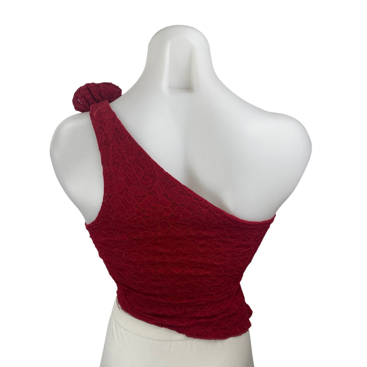 Princess Polly Pillai One Shoulder Floral Lace Sleeveless Asymmetric Tank Top 2