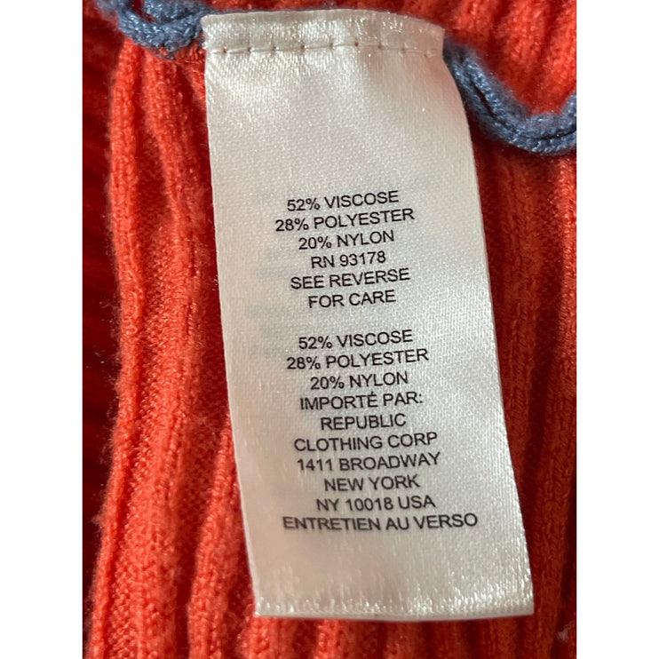 Tahari Women's Multicolor Colorblock Rib Knit Short Sleeve Sweater Top Size S/P