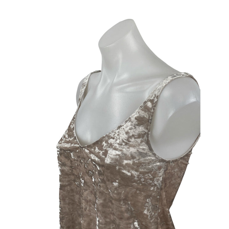 H&M Women's Beige Crushed Velvet Velour Sleeveless Cami Camisole Tank Top Sz XS