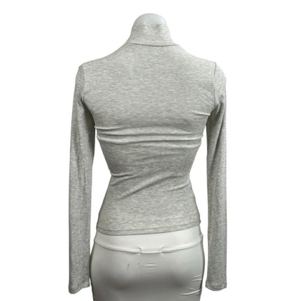 Abercrombie & Fitch Gray Ribbed Turtleneck Long Sleeve Sweatshirt Sweater Top XS