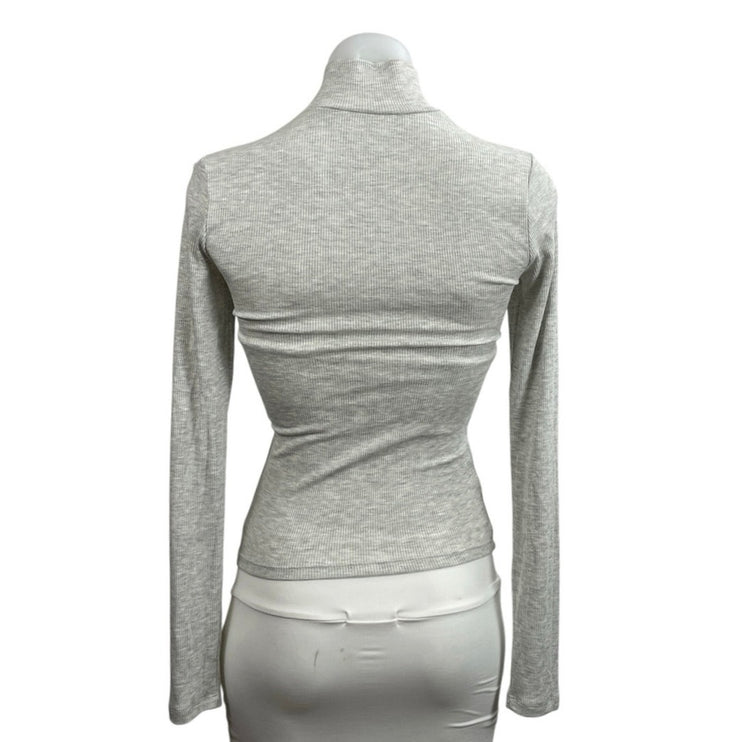 Abercrombie & Fitch Gray Ribbed Turtleneck Long Sleeve Sweatshirt Sweater Top XS