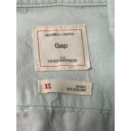 Gap The Fitted Boyfriend Women's Mint Green Long Sleeve Button Down Shirt Top XS