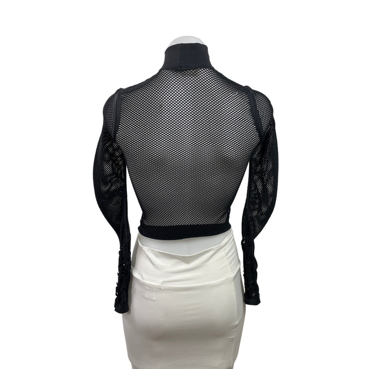 Urban Outfitters Out From Under Fishnet Mesh Sheet Turtleneck Long Sleeve Top XS