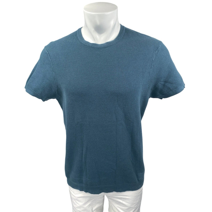 Zara Men's Blue Green Crewneck Short Sleeve Casual Basic Tee T-shirt Top Size M