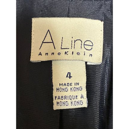 Anne Klein A Line Women's Black Full Zip Collar Long Sleeve Coat Jacket Size 4