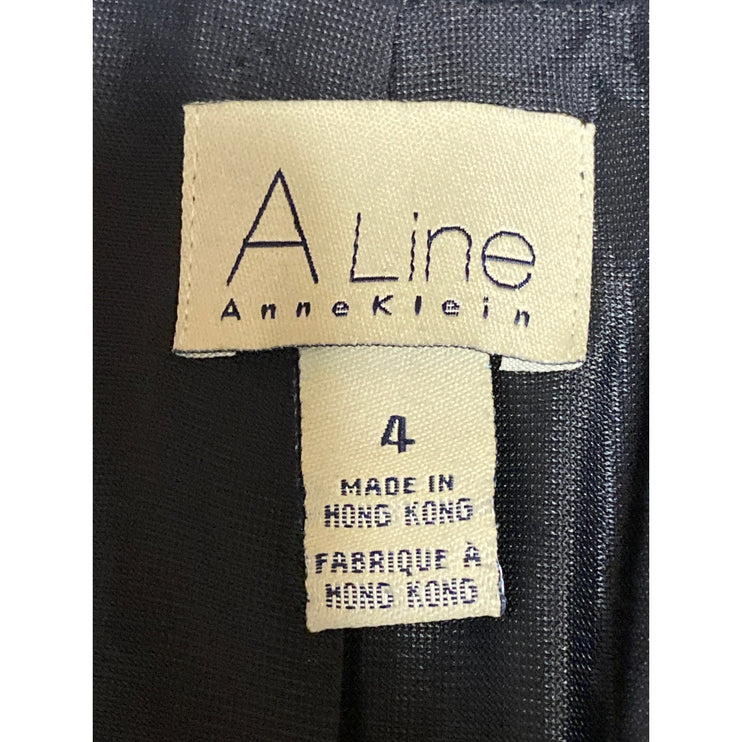 Anne Klein A Line Women's Black Full Zip Collar Long Sleeve Coat Jacket Size 4