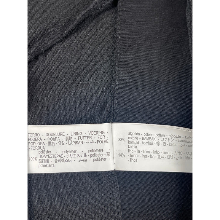 Zara Women's Black Linen Halter Tie Back Sleeveless Button Vest Tank Top Size M