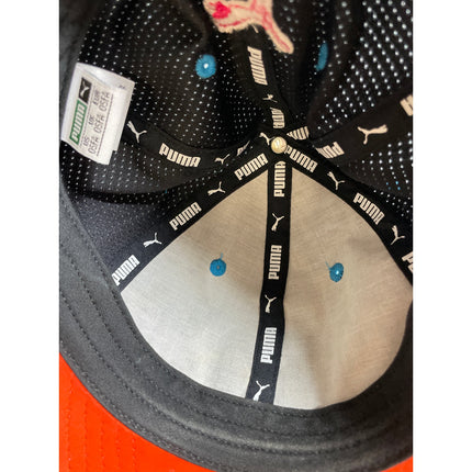 Puma Women's Black Logo Patch Breathable Velcro Strapback Hat Cap Size OS