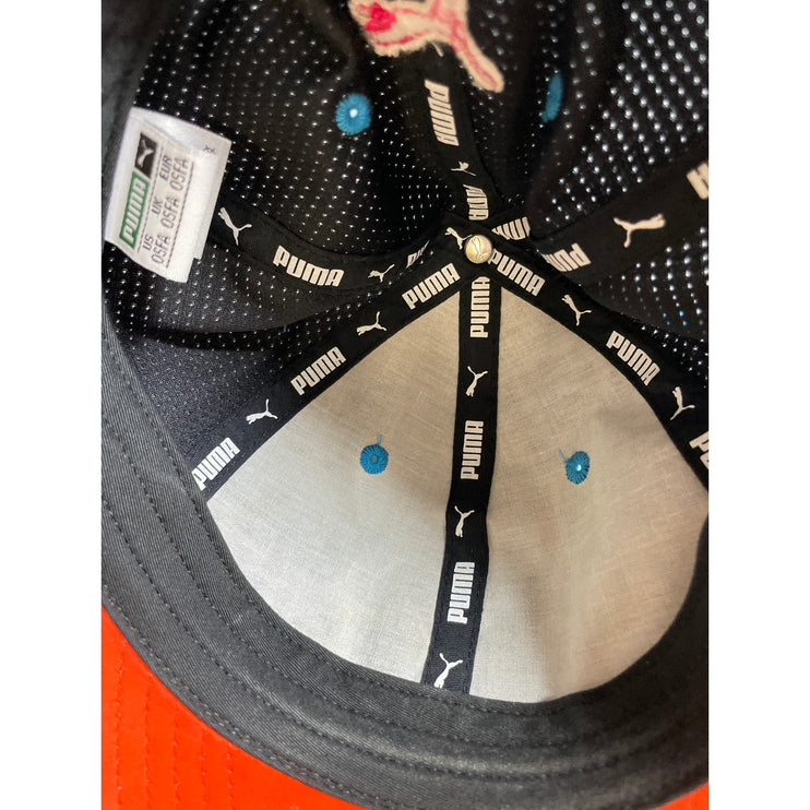 Puma Women's Black Logo Patch Breathable Velcro Strapback Hat Cap Size OS