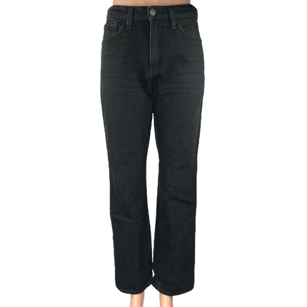 American Apparel Women's Black High Waisted Straight Leg Denim Jeans Size 28
