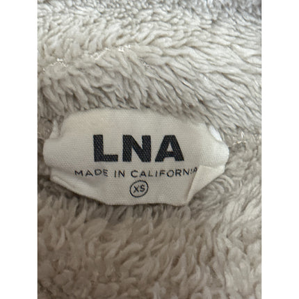 LNA Women's Beige Long Sleeve 1/4 Zip Fleece Turtleneck Teddy Sweater Top Sz XS