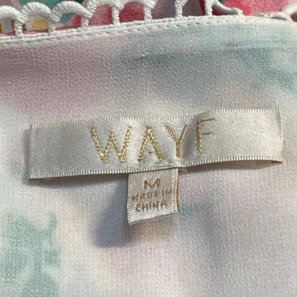 Wayf Multicolor Floral Garden Long Sleeve Lace Smocked Peplum Crop Top Size M