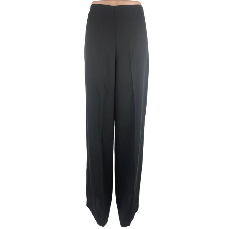 Mango MNG NWT Black Straight Wide Leg High Rise Career Business Ankle Pants Sz 6