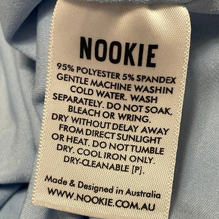 Nookie Blue One Shoulder Slit Sleeveless Asymmetric Midi Bodycon Dress Size XS