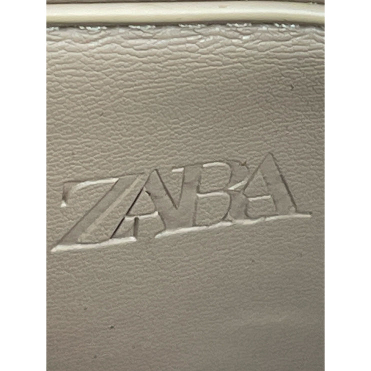 Zara Mini City Beige Faux Leather Vegan Chain Crossbody Bowling Satchel Bag