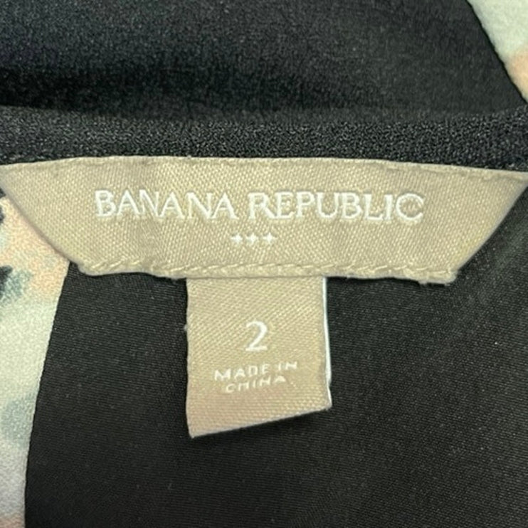 Banana Republic Black Multicolor Camo Short Sleeve Mini Pencil Sheath Dress 2