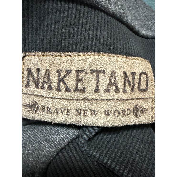 Naketano Women's Gray Cowl Neck Long Sleeve Hoodie Hooded Sweatshirt Sweater S