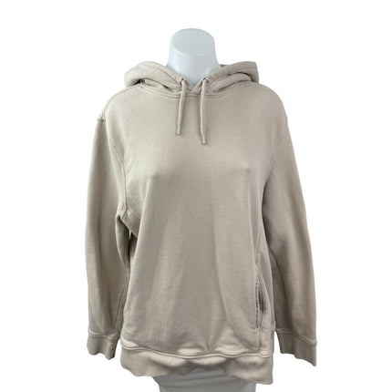 H&M Women's Beige Long Sleeve Relaxed Hoodie Hooded Sweatshirt Top Size XL