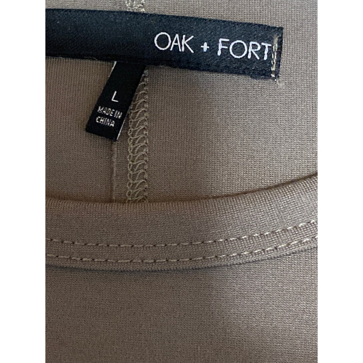 Oak + Fort Men Beige Taupe Short Sleeve Relaxed Crew Neck T Shirt Tee Top Sz L