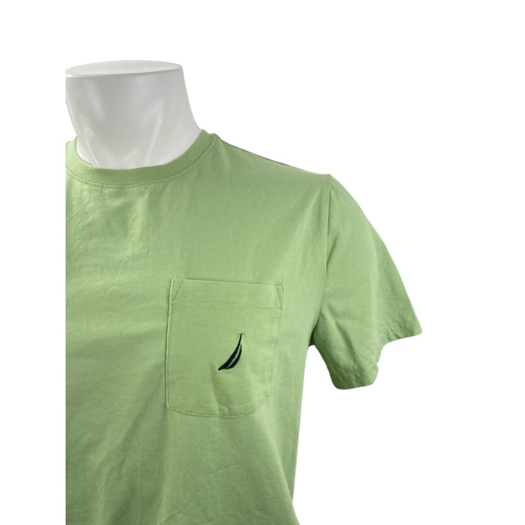 NEW Nautica Deck Men's Green Active Stretch Crew Pocket T Shirt Tee Top Size M